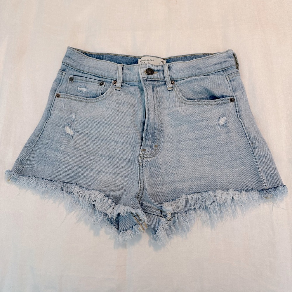 Abercrombie High Rise Denim Shorts Size 28 (6)